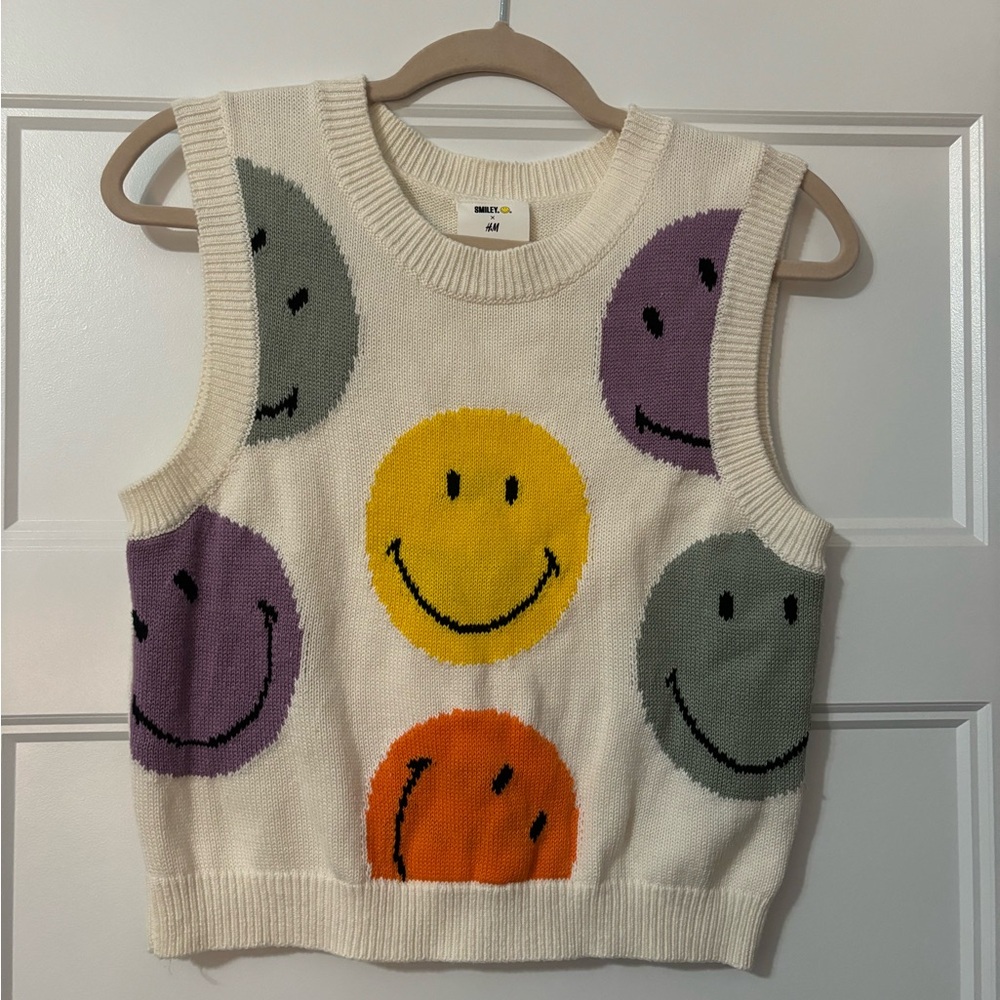Smiley Face Knit Tank Top